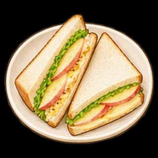 사과치즈샌드위치 완성 모습 일러스트