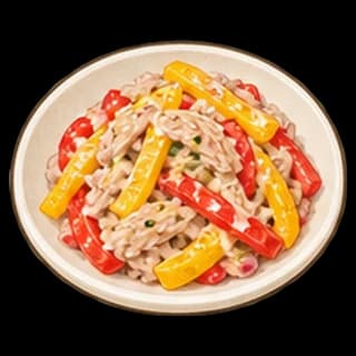 파프리카참치무침 완성 모습 일러스트