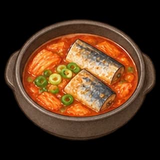 꽁치김치찌개 완성 모습 일러스트