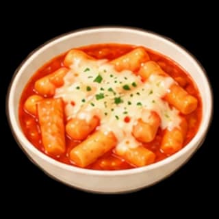 치즈떡볶이 완성 모습 일러스트