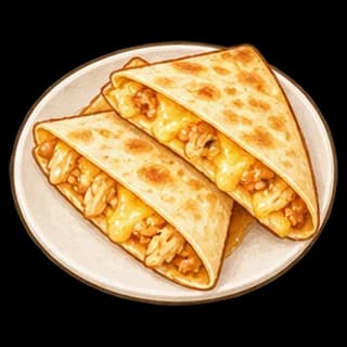 치킨퀘사디아 완성 모습 일러스트