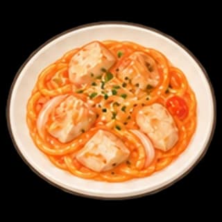 닭고기로제파스타 완성 모습 일러스트