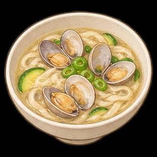 바지락칼국수 완성 모습 일러스트