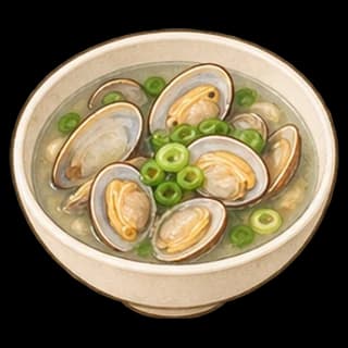 바지락국 완성 모습 일러스트