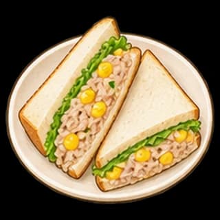 옥수수참치샌드위치 완성 모습 일러스트