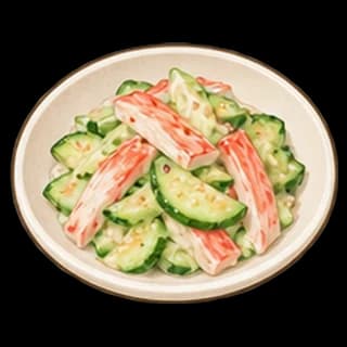 오이맛살무침 완성 모습 일러스트
