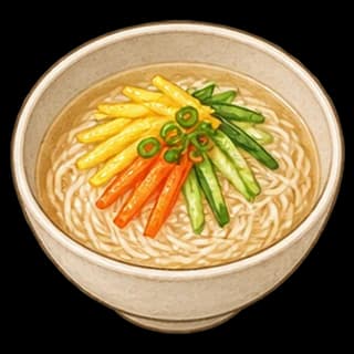 잔치국수 완성 모습 일러스트
