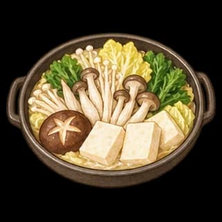 버섯전골 완성 모습 일러스트