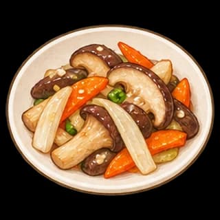 버섯볶음 완성 모습 일러스트