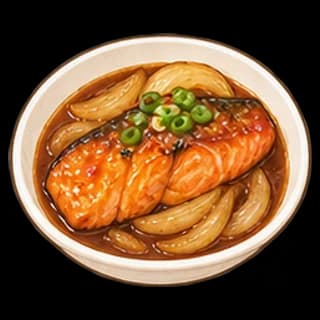 연어간장조림 완성 모습 일러스트