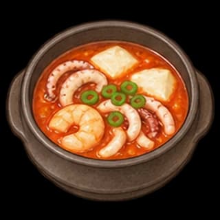 해물순두부찌개 완성 모습 일러스트