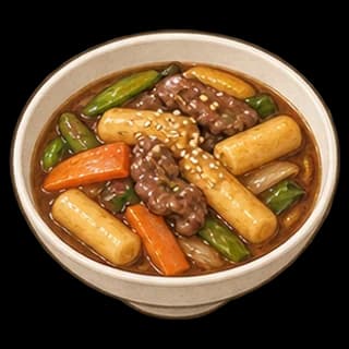 궁중떡볶이 완성 모습 일러스트