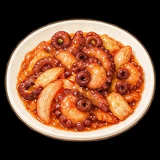 주꾸미볶음 완성 모습 일러스트
