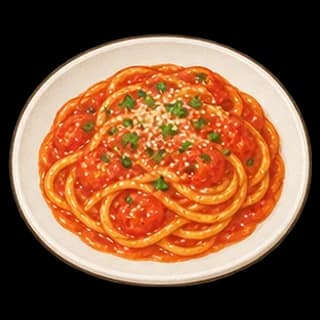 토마토파스타 완성 모습 일러스트