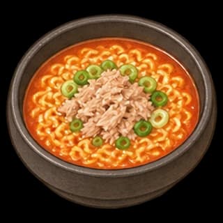 참치라면 완성 모습 일러스트