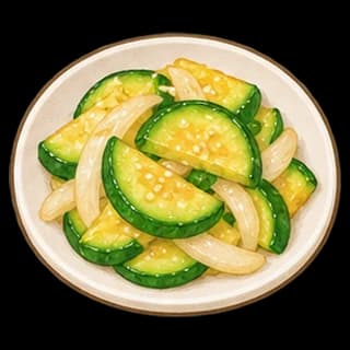 애호박볶음 완성 모습 일러스트