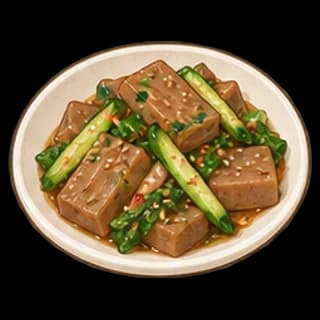 도토리묵무침 완성 모습 일러스트