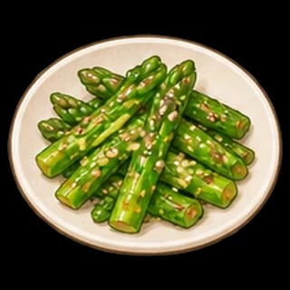 아스파라거스참깨무침 완성 모습 일러스트