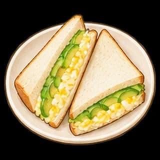 아보카도달걀샌드위치 완성 모습 일러스트