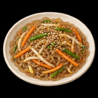 콩나물잡채 완성 모습 일러스트