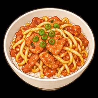 콩나물제육덮밥 완성 모습 일러스트