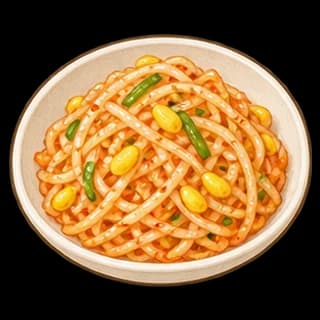 매운콩나물무침 완성 모습 일러스트