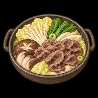 소고기전골 완성 모습 일러스트