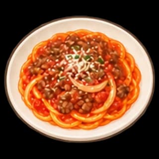 소고기토마토파스타 완성 모습 일러스트
