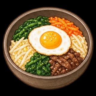 비빔밥 완성 모습 일러스트