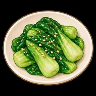 청경채나물 완성 모습 일러스트