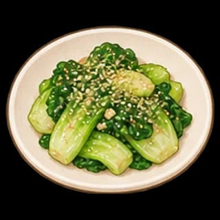 들깨청경채나물 완성 모습 일러스트