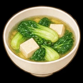 청경채두부국 완성 모습 일러스트