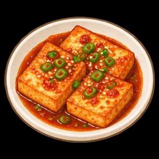 두부조림 완성 모습 일러스트