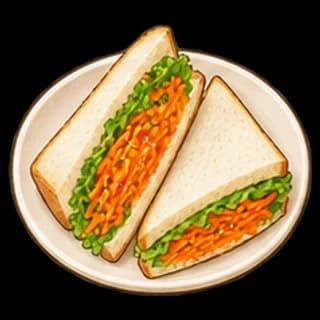 당근라페샌드위치 완성 모습 일러스트