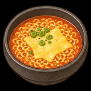 치즈라면 완성 모습 일러스트