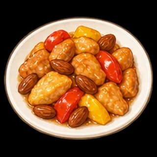 닭고기아몬드볶음 완성 모습 일러스트