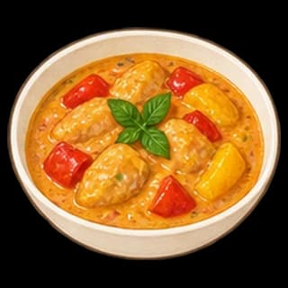 닭고기코코넛커리 완성 모습 일러스트