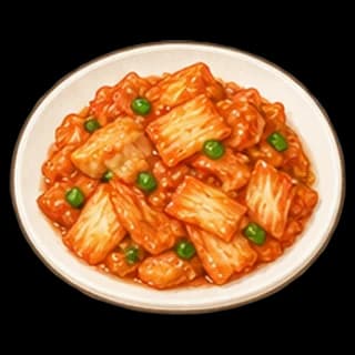닭고기김치볶음 완성 모습 일러스트