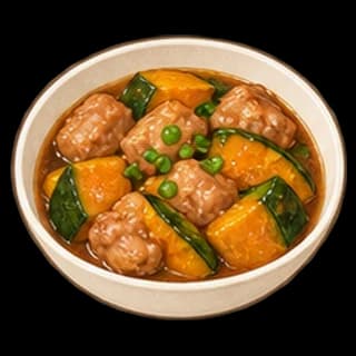 닭고기단호박조림 완성 모습 일러스트