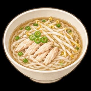 닭고기쌀국수 완성 모습 일러스트