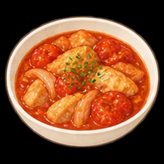 닭고기토마토조림 완성 모습 일러스트