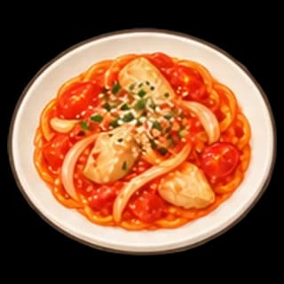 닭고기토마토파스타 완성 모습 일러스트