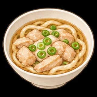 닭고기우동 완성 모습 일러스트