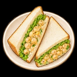 병아리콩샌드위치 완성 모습 일러스트
