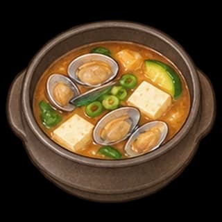 바지락된장찌개 완성 모습 일러스트
