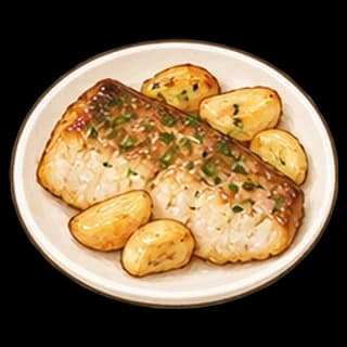 마늘대구구이 완성 모습 일러스트