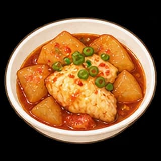 대구무조림 완성 모습 일러스트