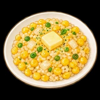옥수수버터볶음밥 완성 모습 일러스트