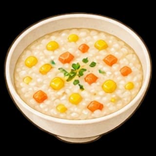 옥수수당근죽 완성 모습 일러스트