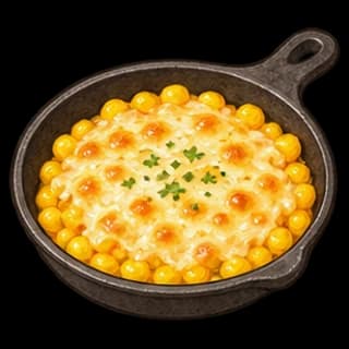 콘치즈 완성 모습 일러스트